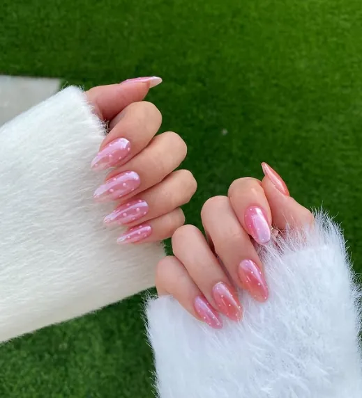 Soft Pink With Polka Dots